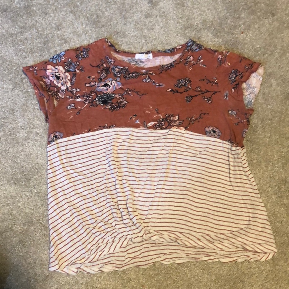 Floral and striped shirt